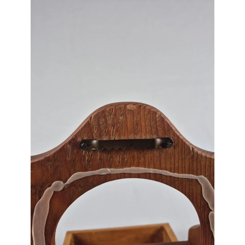 Vintage 1987 Wood Wall Vanity Mirror Shelf Drawer Primitive Country Handmade